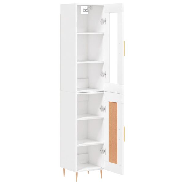 vidaXL Highboard hvit 34,5x34x180 cm konstruert tre