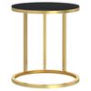 vidaXL Sidebord gull og svart 45 cm herdet glass