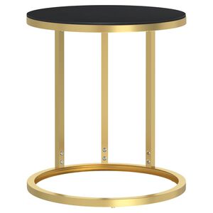vidaXL Sidebord gull og svart 45 cm herdet glass