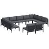 vidaXL Hagesofa Set 11 stk. Svart St&aring;l