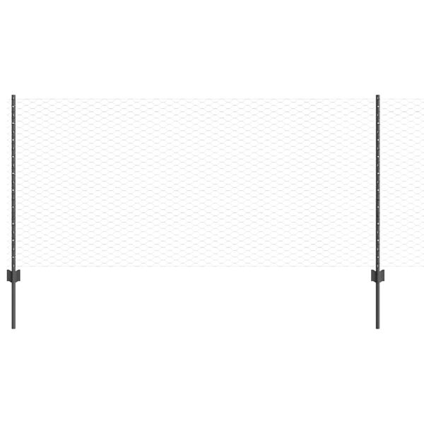 vidaXL Gjerde med stolpe Gr&aring; 1 x 100 m St&aring;l og PVC