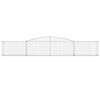 vidaXL Gabionkurver buede 2 stk 400x30x60/80 cm galvanisert jern