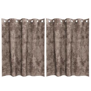 vidaXL Fløyel Gardiner 2 pcs Cappuccino 140 x 140 cm Fløyel