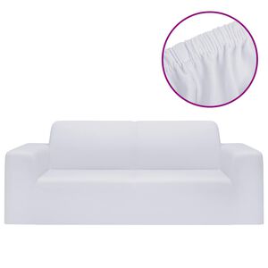 vidaXL 2-seters sofaovertrekk polyester hvit