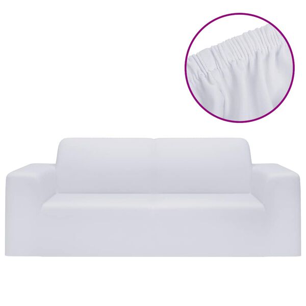 vidaXL 2-seters sofaovertrekk polyester hvit