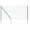 vidaXL Kjedefence med topper 10 x 1 m PVC-belagt st&aring;l Gr&oslash;nn Mesh