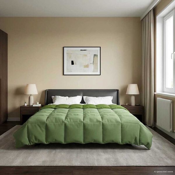 vidaXL Sommerdyne Quilted gr&oslash;nn 240 x 260 cm Mikrofiber