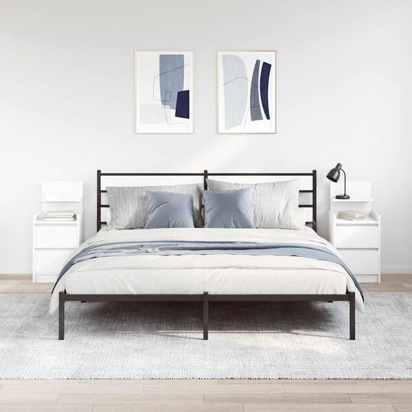 vidaXL Nattskap med 2 skuffer 2 stk hvit 38x34x80 cm