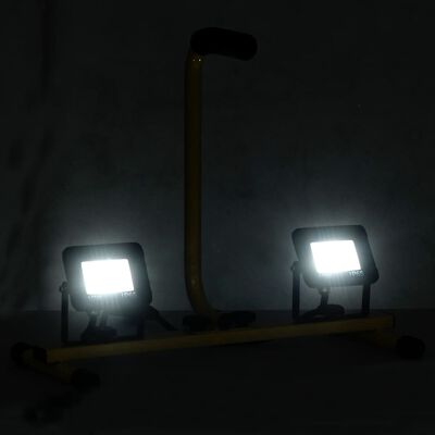 vidaXL LED-flomlys med håndtak 2x10 W kaldhvit