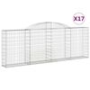 vidaXL Gabionkurver buede 17 stk 300x30x100/120 cm galvanisert jern