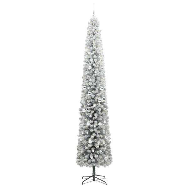 vidaXL Kunstig juletre med 300 LED grønn 300 cm PVC og stål og plast