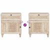 vidaXL Nattbordskap med skuff Beige 50 x 33 x 60 cm Massivt akasietre