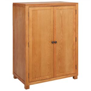 vidaXL Garderobeskap med lagring Brun 80 x 50 x 115 cm Massivt Eiketre