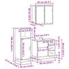 vidaXL Baderomsskapsett 3 deler r&oslash;kt eik konstruert tre