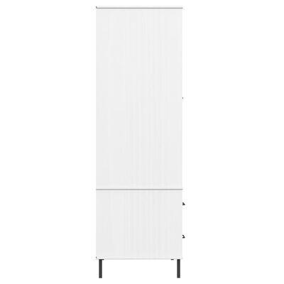 vidaXL Garderobe med metallben hvit 90x55x172,5 cm heltre OSLO