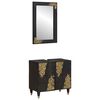 vidaXL Baderomsskapsett 2 stk. Svart 62 x 33 x 58 cm Massiv mango tre