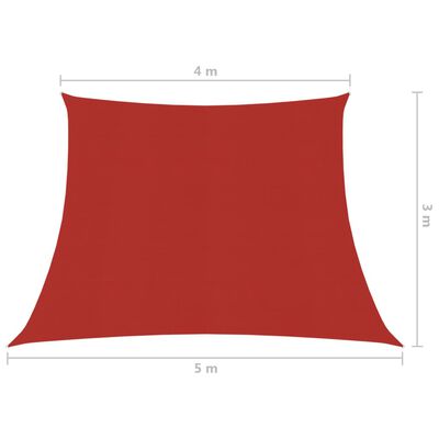 vidaXL Solseil 160 g/m² rød 4/5x3 m HDPE