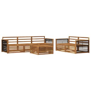 vidaXL Utend&oslash;rs sofa-sett 6 pcs Naturlig Solid akasietre