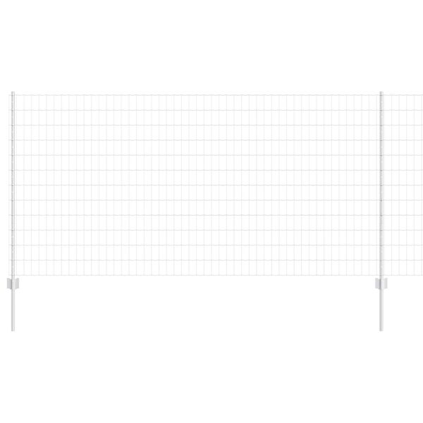 vidaXL Gjerde med stolpe s&oslash;lv 1,2 x 10 m St&aring;l