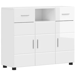 vidaXL Tre skap H&oslash;yglanset hvit 88,5 x 30,5 x 73 cm Konstruert tre