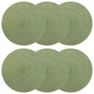 vidaXL Jute Placemets 6 stk. Olivengr&oslash;nn 100% Tossa Jute