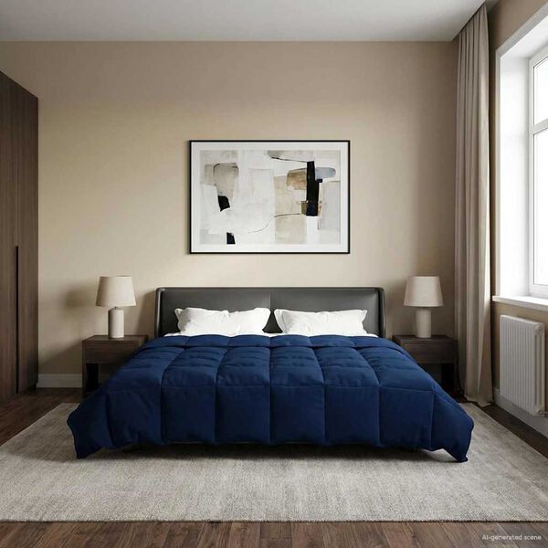 vidaXL Sommerdyne Quilted M&oslash;rkebl&aring; 220 x 240 cm Mikrofiber