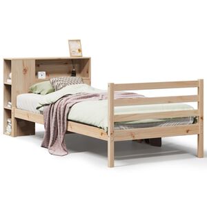 vidaXL Seng med bokhylle uten madrass 75x190 cm heltre furu