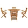 vidaXL Hage Spisegruppe 5 pcs Brun Massivt Teaktre