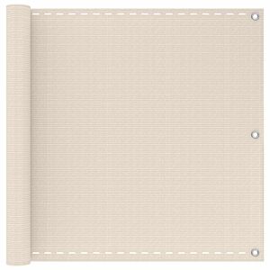 vidaXL Balkong Skjerm Krem 75 x 700 cm HDPE og Aluminium