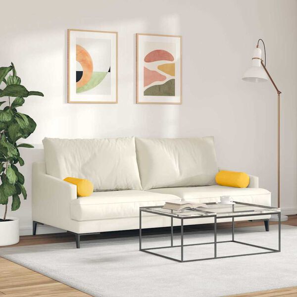 vidaXL Bolster puter 2 pcs Lys Gul Ø 15 x 40 cm Corduroy stoff