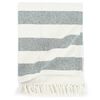 vidaXL Pledd bomull stripem&oslash;nster 220x250 m&oslash;rkegr&oslash;nn
