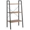 vidaXL Gulvhylle 3 etasjer lysebrun og svart 56x35x108 cm