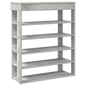 vidaXL Skohylle betonggr&aring; 80x30x98 cm konstruert tre