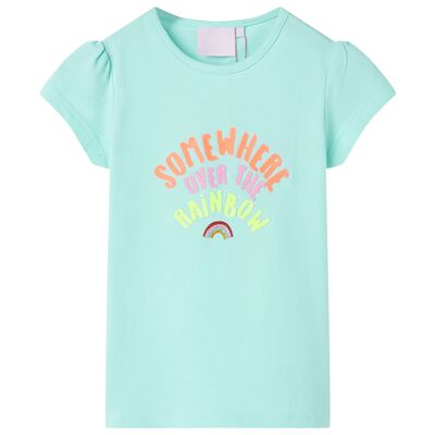 T-skjorte for barn lyse aqua 92