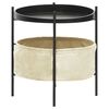 vidaXL Sidebord med kurv 40x40x45,5 cm kremhvit