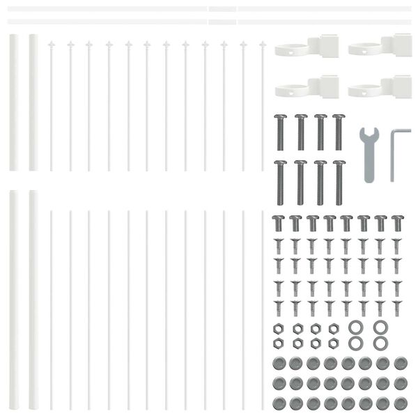 vidaXL Hage Hegning Hvit 1,7 x 1,5 m Pulverlakkert stål