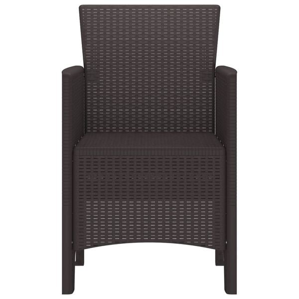 vidaXL Hage Stol 2 pcs Brun 53 x 49 x 85 cm PP