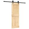 vidaXL Skyved&oslash;r Naturlig og svart 70 x 210 cm Massiv Furu Tre