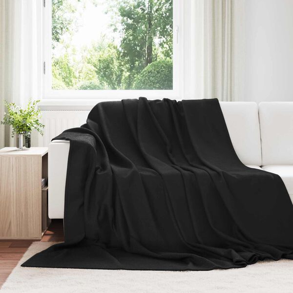 vidaXL Kastepledd 6 pcs Svart 270 x 240 cm Fleece