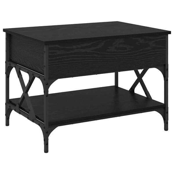 vidaXL Kaffebord Svart Eik 70x50x50cm Konstruert tre