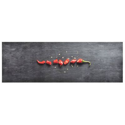 vidaXL Vaskbart kjøkkenteppe pepper 60x180 cm