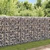 vidaXL Gabion med topp- og bunndekke galvanisert st&aring;l 20x20x100 cm