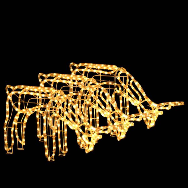 vidaXL Julereinsdyrfigurer 3 stk varmhvit 73x31x45 cm