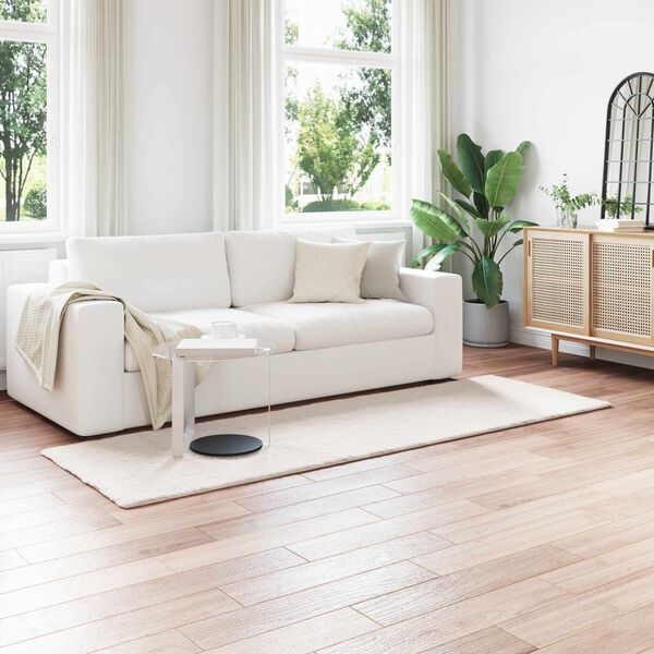 vidaXL Kunstpels Kanin Teppe Olite Krem 80 x 250 cm Polyester