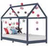 vidaXL Sengeramme for barn heltre furu gr&aring; 90x200 cm