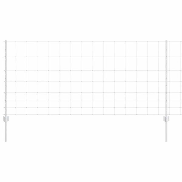 vidaXL Gjerde med stolpe s&oslash;lv 1 x 50 m St&aring;l