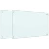 vidaXL Kj&oslash;kkenplater 2 stk hvit 80x50 cm herdet glass