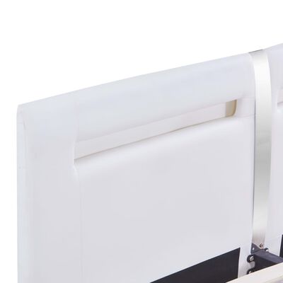 vidaXL Sengeramme med LED hvit kunstig skinn 150x200 cm