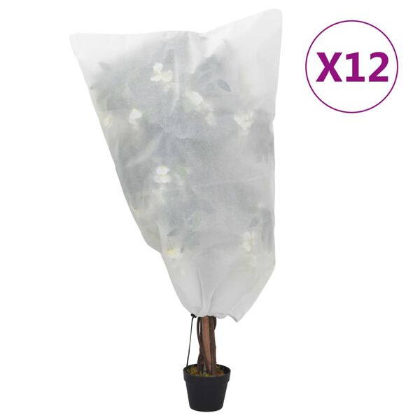 vidaXL Plantefleecetrekk med snor 12 stk 70 g/m² 0,8x1 m
