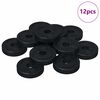 vidaXL passer for Flat Skive 12 stk. Svart &empty;15 x 3 mm PVC Copolymer
